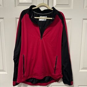 Red and Black Quarter-Zip Pullover